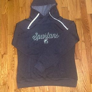 Spartans gray hooded sweatshirt